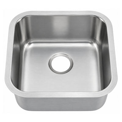 SANIKB 4545A — 18x18 Square Undermount Bar Sink, 16x16 Basin, 6-9 Inch Depths