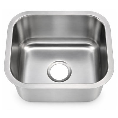 SANIKB 4640A — 18x16 Rectangular Undermount Bar & Prep Sink, 16x14 Bowl 304 Steel