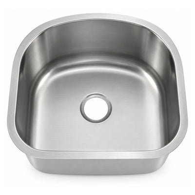 SANIKB 5052A — Near-Square 20x21 Single Bowl Undermount Kitchen Sink, 18x19 Bowl