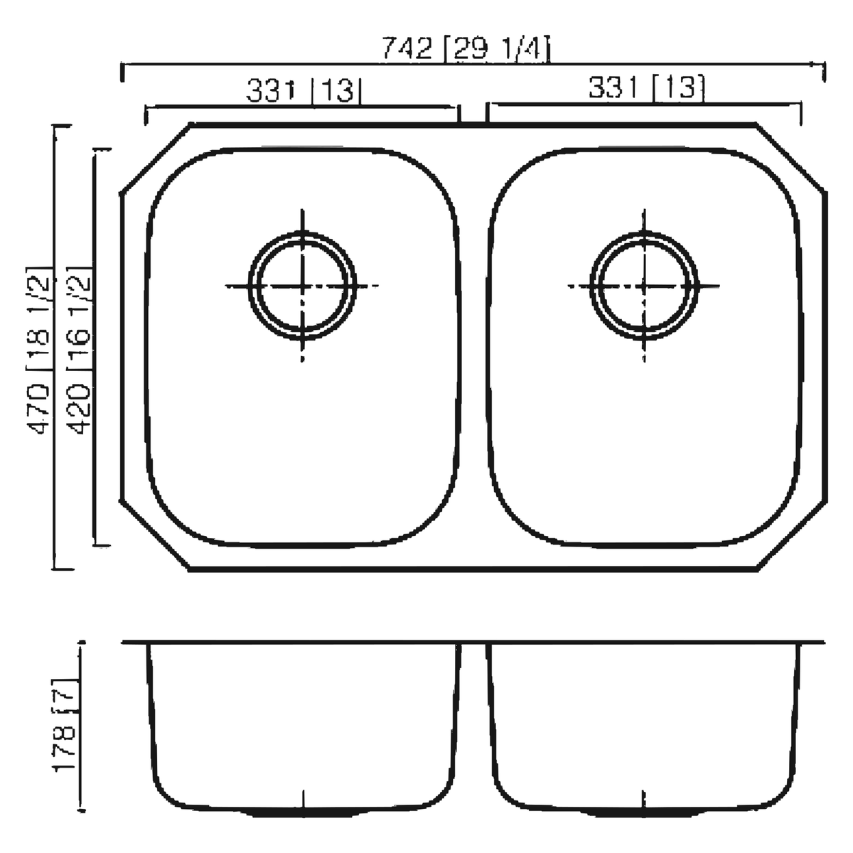 SANIKB 7447A dimension drawing