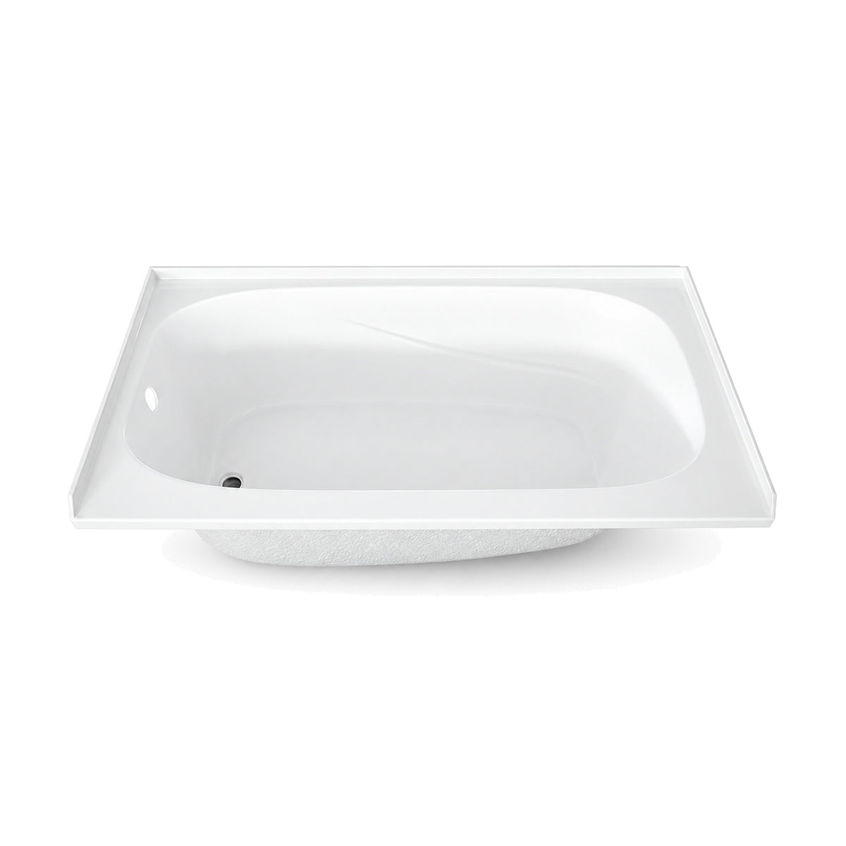 SANIKB BBD6032L - white alcove bathtub with tile flange on three sides, textured floor and left-hand drain