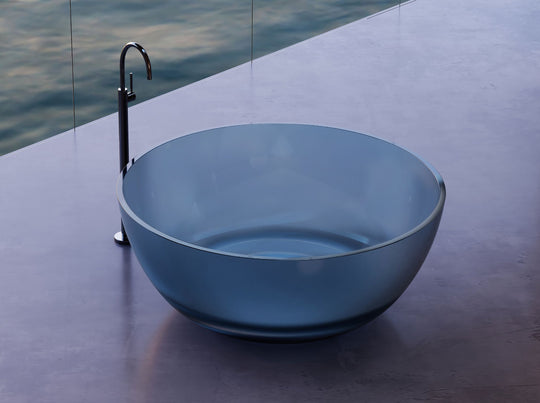 Blue Round Transparent Bathtub; original factory model XA-8879T catalogue detail view 1