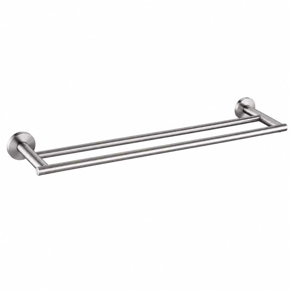Brushed Nickel Double Towel Bar — wall-mounted SUS304 stainless steel bathroom hardware | SANIKB