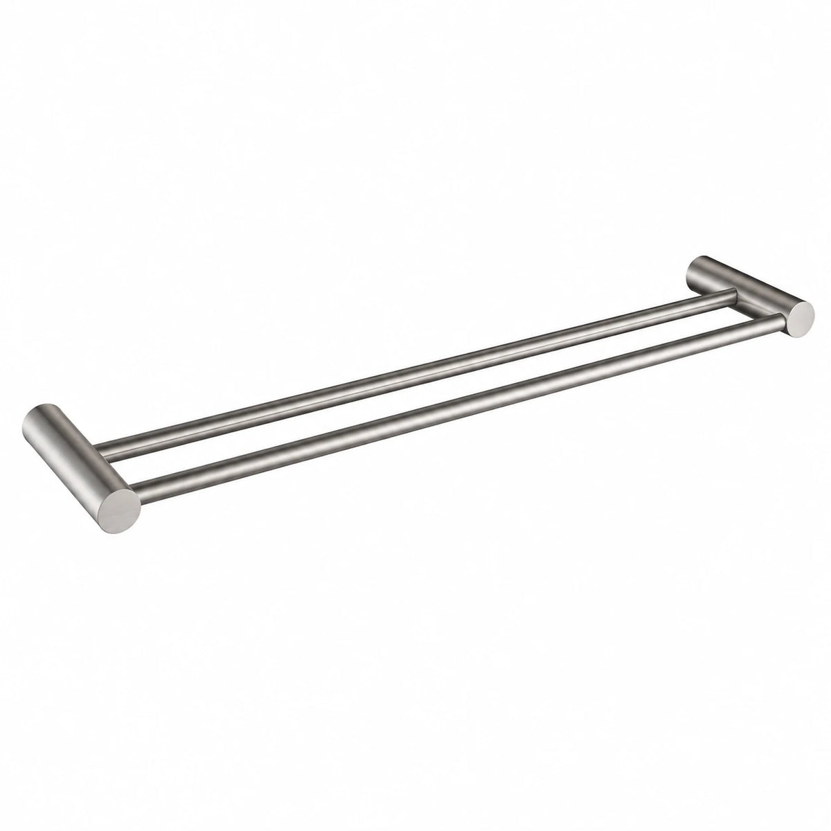 Brushed Nickel Double Towel Bar — wall-mounted SUS304 stainless steel bathroom hardware | SANIKB