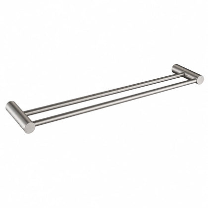 Brushed Nickel Double Towel Bar — wall-mounted SUS304 stainless steel bathroom hardware | SANIKB