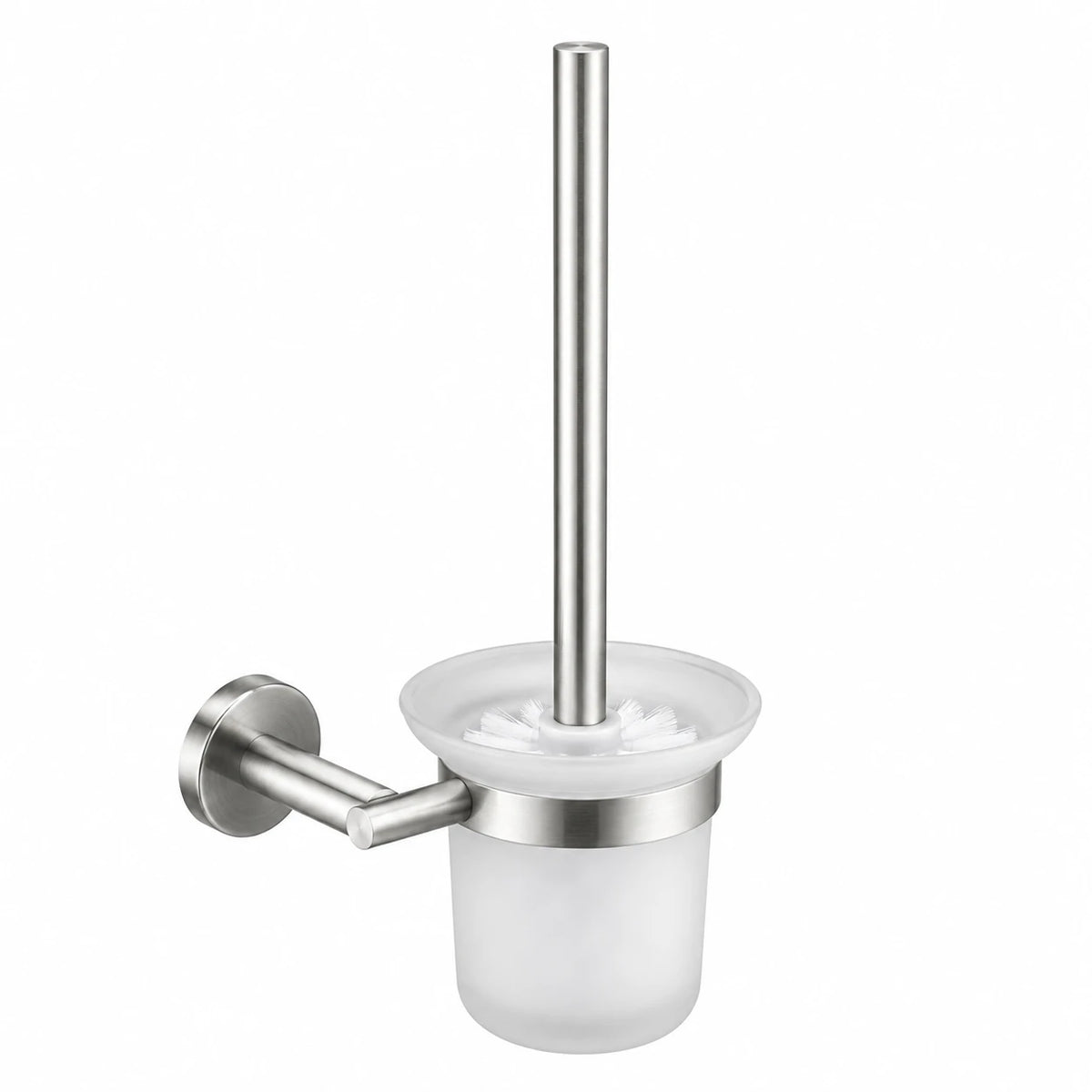 Brushed Nickel Toilet Brush Holder — wall-mounted SUS304 stainless steel bathroom hardware | SANIKB