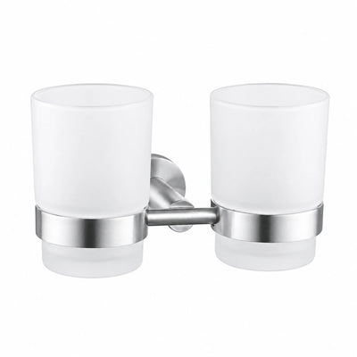 Brushed Nickel Tumbler Holder — wall-mounted SUS304 stainless steel bathroom hardware | SANIKB