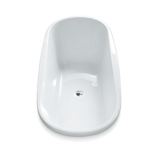 SANIKB D-8022Q - white gloss stadium-shaped drop-in acrylic bathtub with a narrow rounded flange