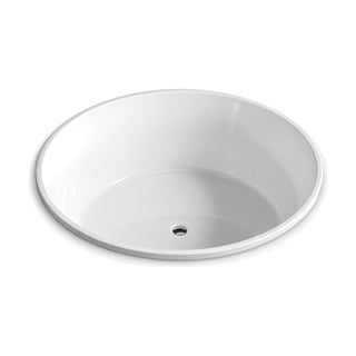SANIKB D-8028Q - round white drop-in bathtub with a slim rim lip
