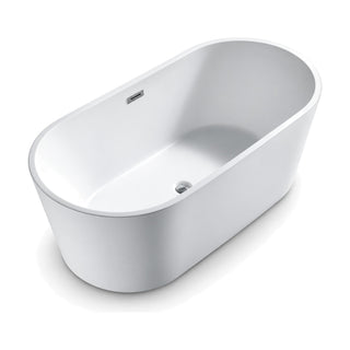 SANIKB FT037–FT039 - gloss white stadium-oval double-ended freestanding tub with straight tapered sides and thin rim