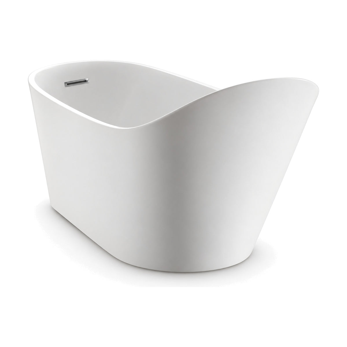 SANIKB D-8089 - white single-slipper freestanding tub with a very tall swept backrest and a low level foot end