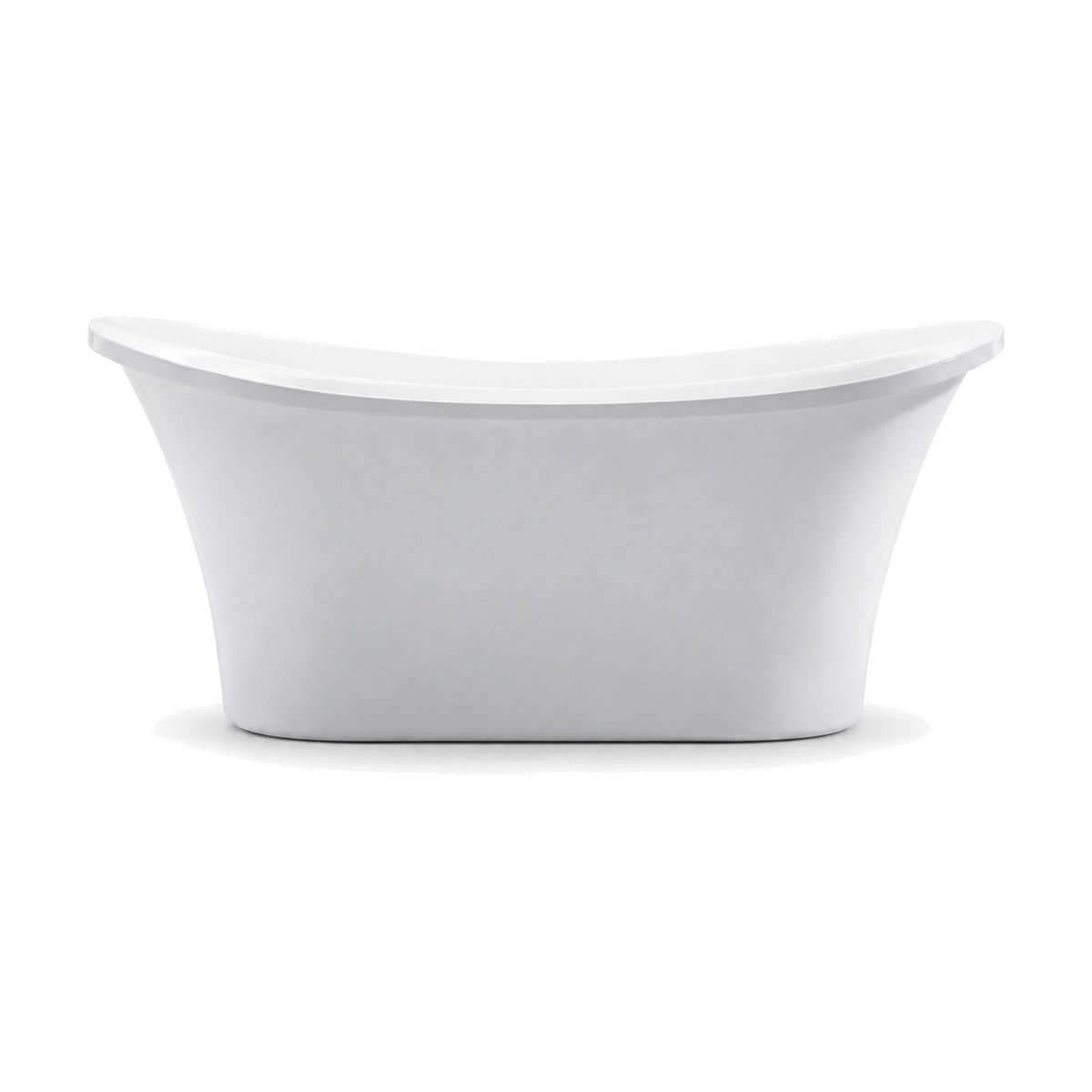 SANIKB D-8070 - white double slipper freestanding tub with raised ends flaring into a thin outward lip