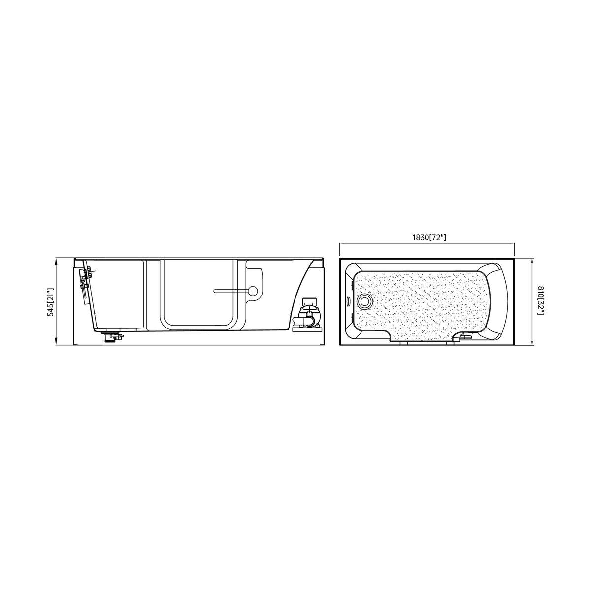 SANIKB B8080 72 in dimension drawing