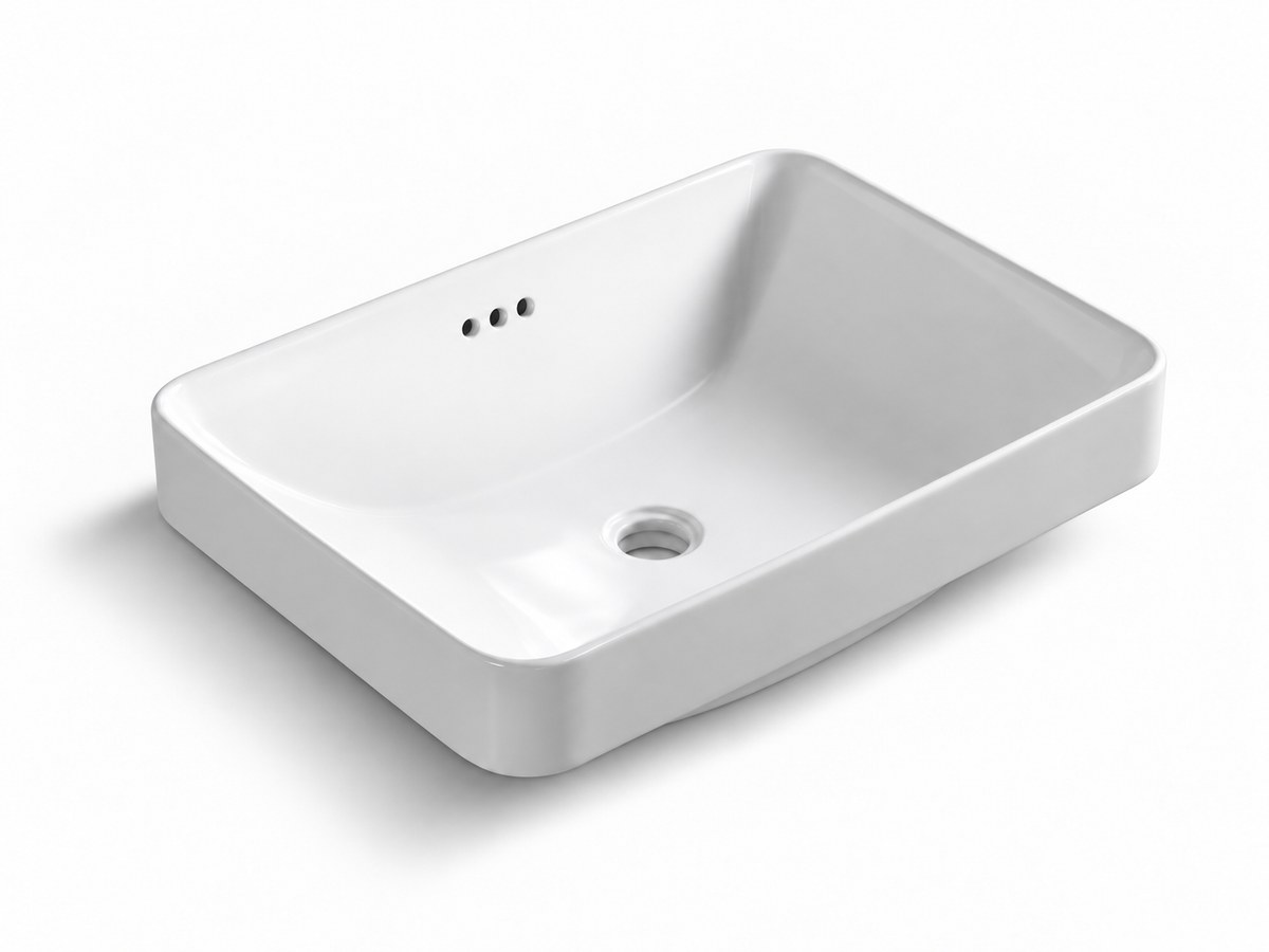 SANIKB D425 white semi-recessed ceramic basin