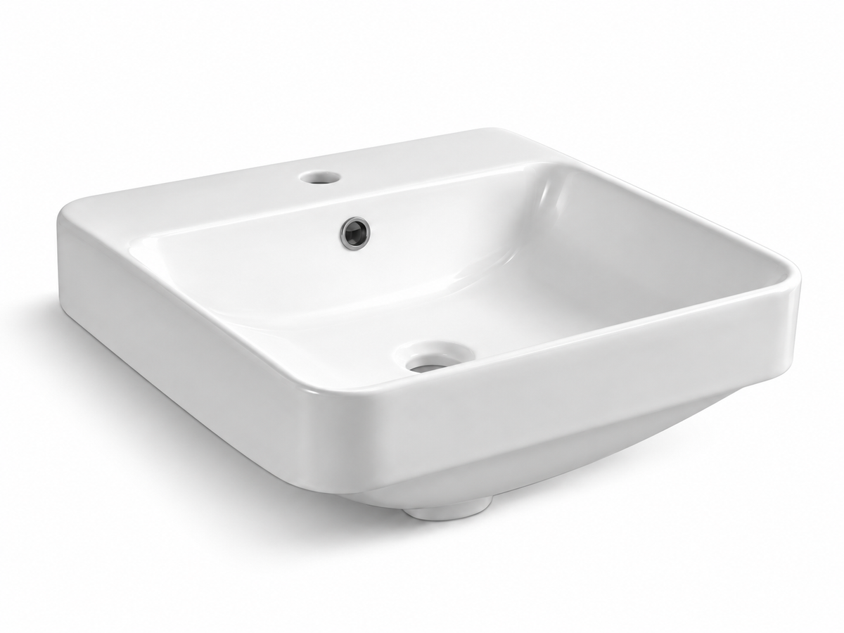 SANIKB D492 white semi-recessed ceramic basin