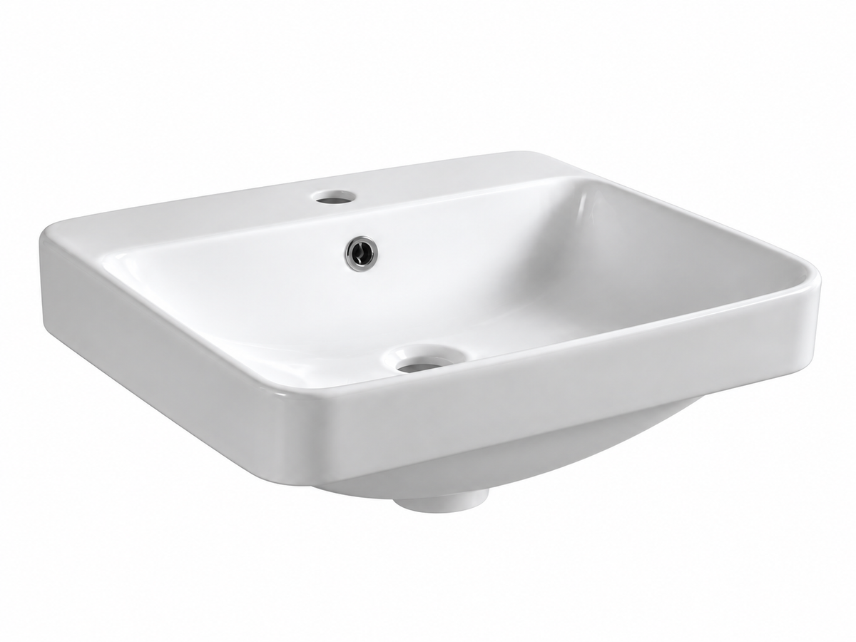SANIKB D493 white semi-recessed ceramic basin
