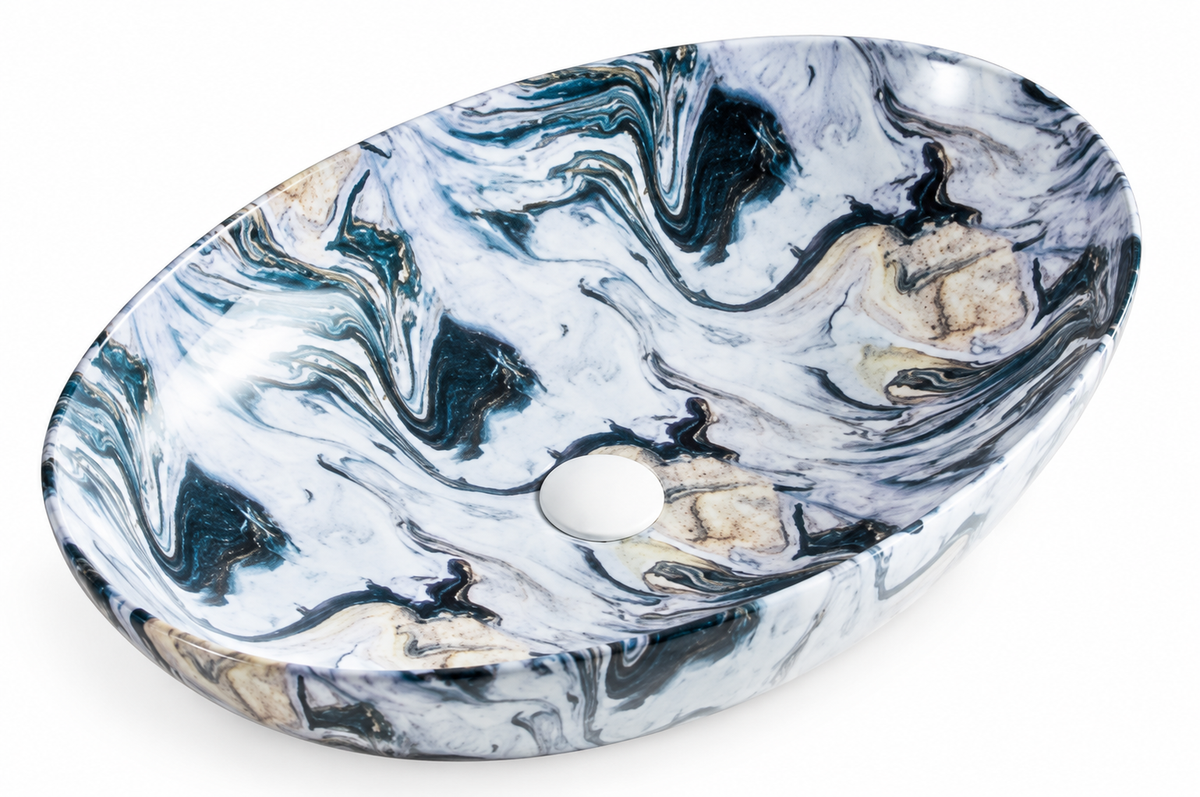 SANIKB SHY-8010D92 ceramic basin scene