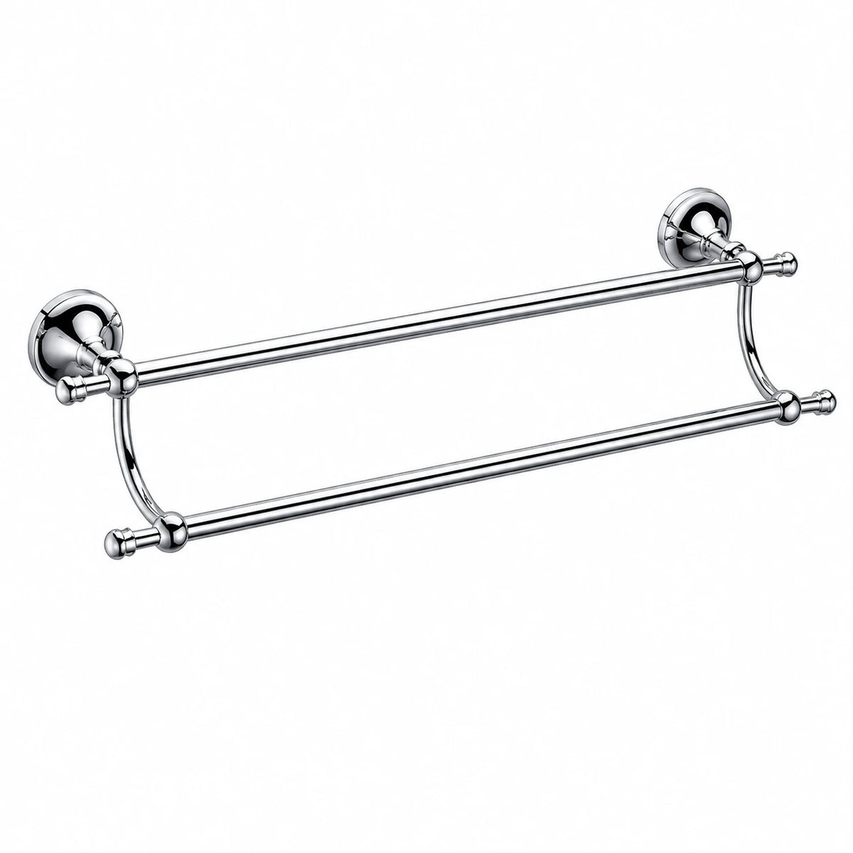 Chrome Double Towel Bar — wall-mounted SUS304 stainless steel bathroom hardware | SANIKB