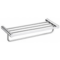 Wall-Mounted Chrome Towel Rack with Bar