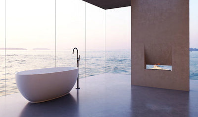 Continuous Oval Solid Surface Bathtub - T8607; complete model view