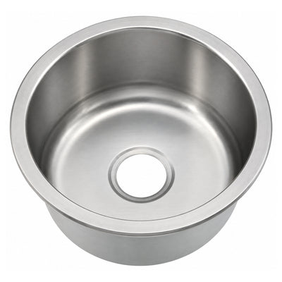 SANIKB D420A — Round Bar Prep Sink 16-1/2 Inch, Optional Mount 304 Stainless Steel