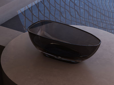 Dark Oval Bathtub with Low Rounded Profile; original factory model TW-8202T complete product view