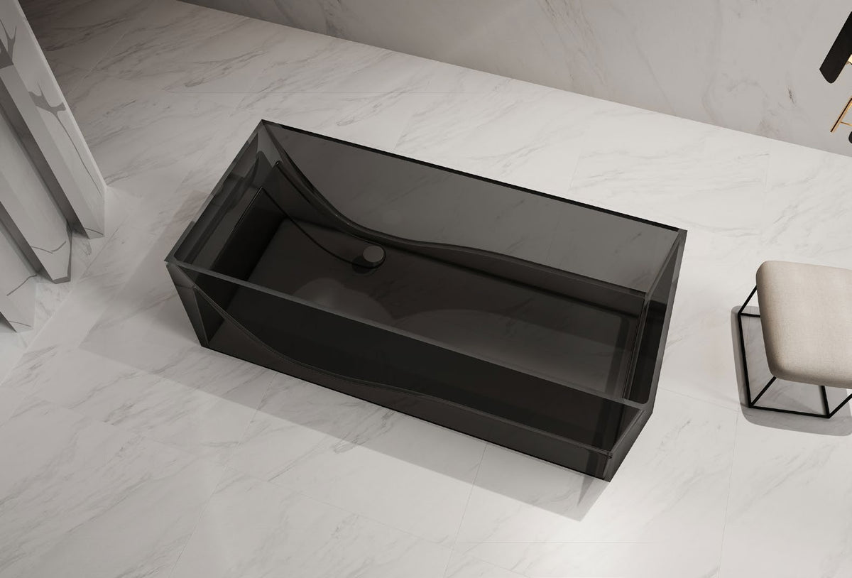 Dark Rectangular Bathtub with Straight Back; original factory model XA-8872T catalogue detail view 1