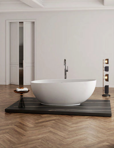 Deep Bowl Oval Solid Surface Bathtub - T8208; complete model view