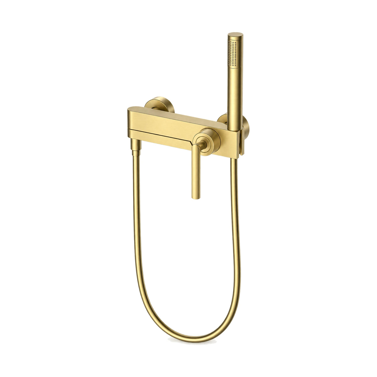 Slim rectangular exposed wall shower mixer with downward pin lever and cylindrical stick handheld — SANIKB DL-08 200-LSJ