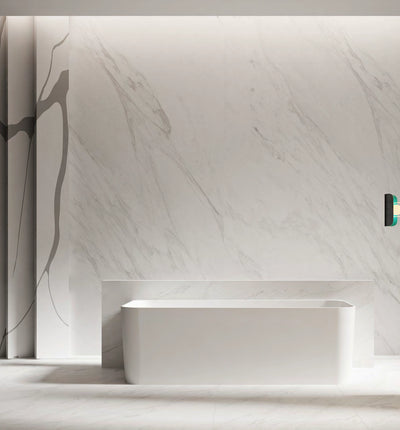 Flat Back Rectangle Solid Surface Bathtub - T8506; complete model view