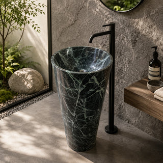 Green Marble Tapered Pedestal Basin
