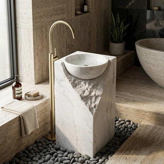 Guangxi White Marble Square Pedestal Basin
