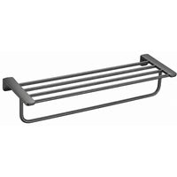 Wall-Mounted Gun Grey Towel Rack with Bar