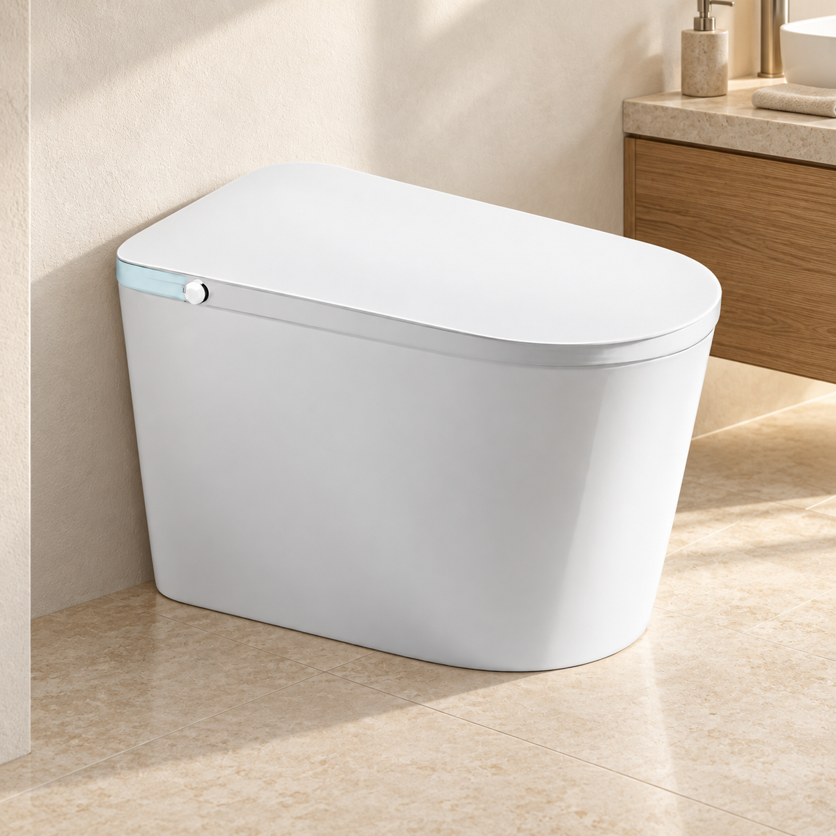 SANIKB H870 warm water bidet toilet, installed scene