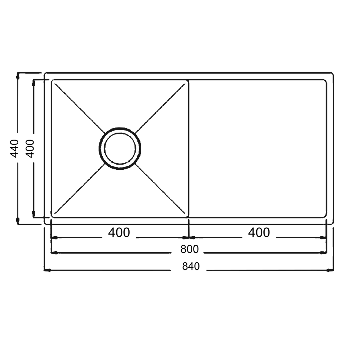 SANIKB HM8444DB dimension drawing