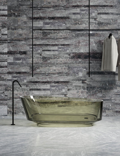 Olive Tapered Transparent Bathtub; original factory model TW-8705T complete product view