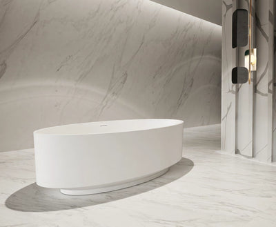 Oval Plinth Solid Surface Bathtub - T8703; complete model view