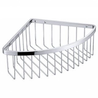 Polished Chrome Corner Basket — wall-mounted SUS304 stainless steel bathroom hardware | SANIKB