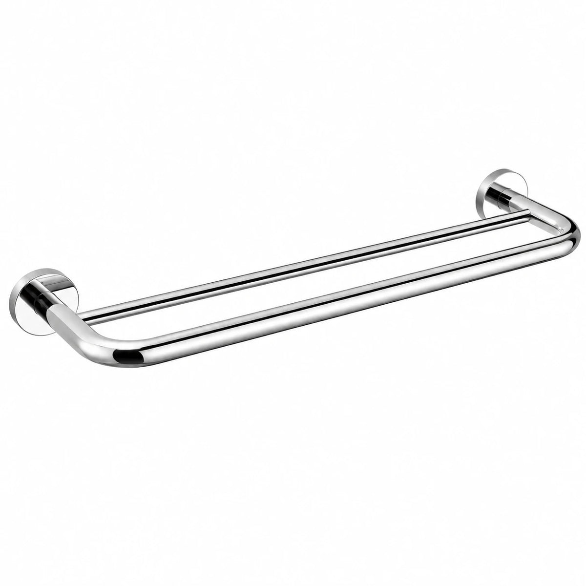 Polished Chrome Double Towel Bar — wall-mounted SUS304 stainless steel bathroom hardware | SANIKB