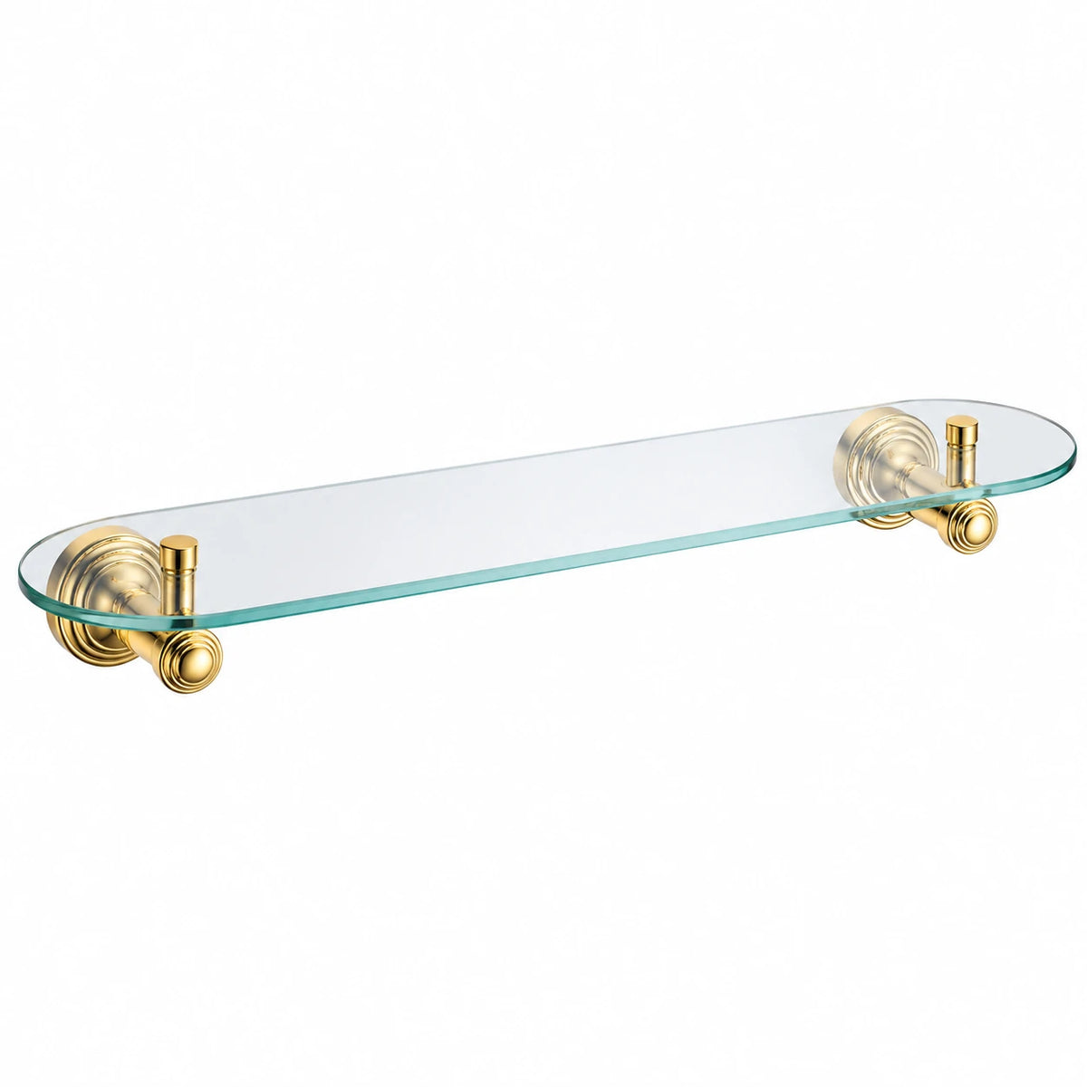 Polished Gold Glass Shelf — wall-mounted SUS304 stainless steel bathroom hardware | SANIKB
