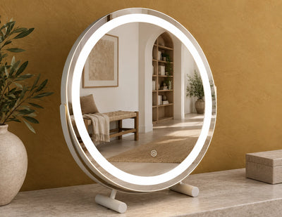 Round Ring Light LED Makeup Mirror — full product view; HZ02