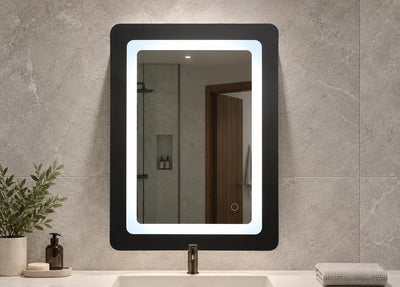 Rounded Tall Front Lit LED Mirror — full product view; KS-1011