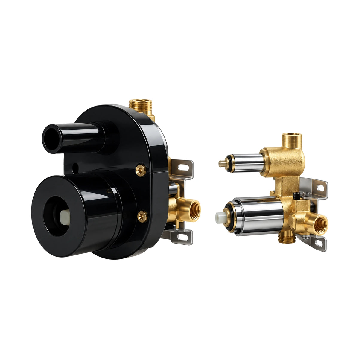 In-wall rough-in valve for Curved Cone Gun Metal Grey Diverter Shower Valve Trim Kit — SANIKB SP092 22 45 1