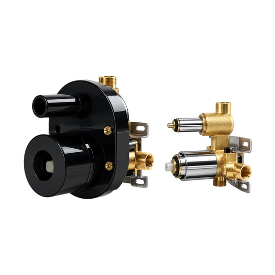 In-wall rough-in valve for Curved Cone Gun Metal Grey Diverter Shower Valve Trim Kit — SANIKB SP092 22 45 1