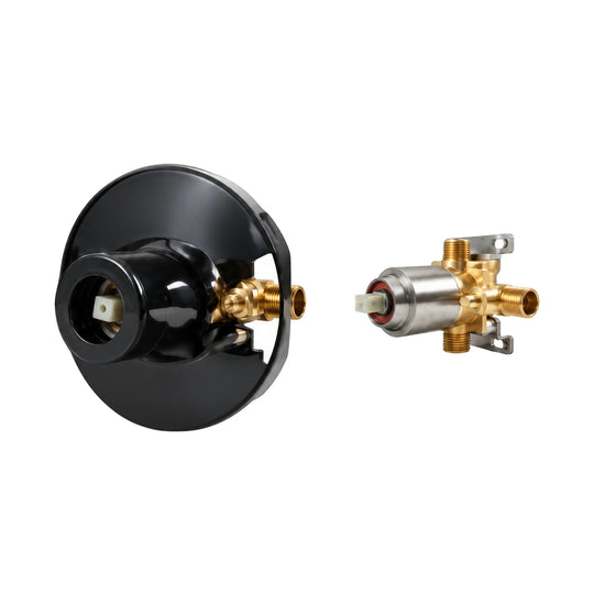 In-wall rough-in valve for Valve Wheel Gun Metal Grey Shower Valve Trim Kit — SANIKB SP088 21 45 1