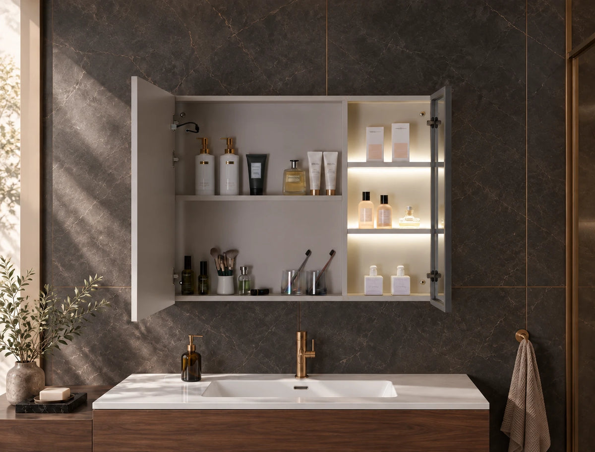 Side Bar LED Mirror Cabinet — catalog detail view; KS-4005