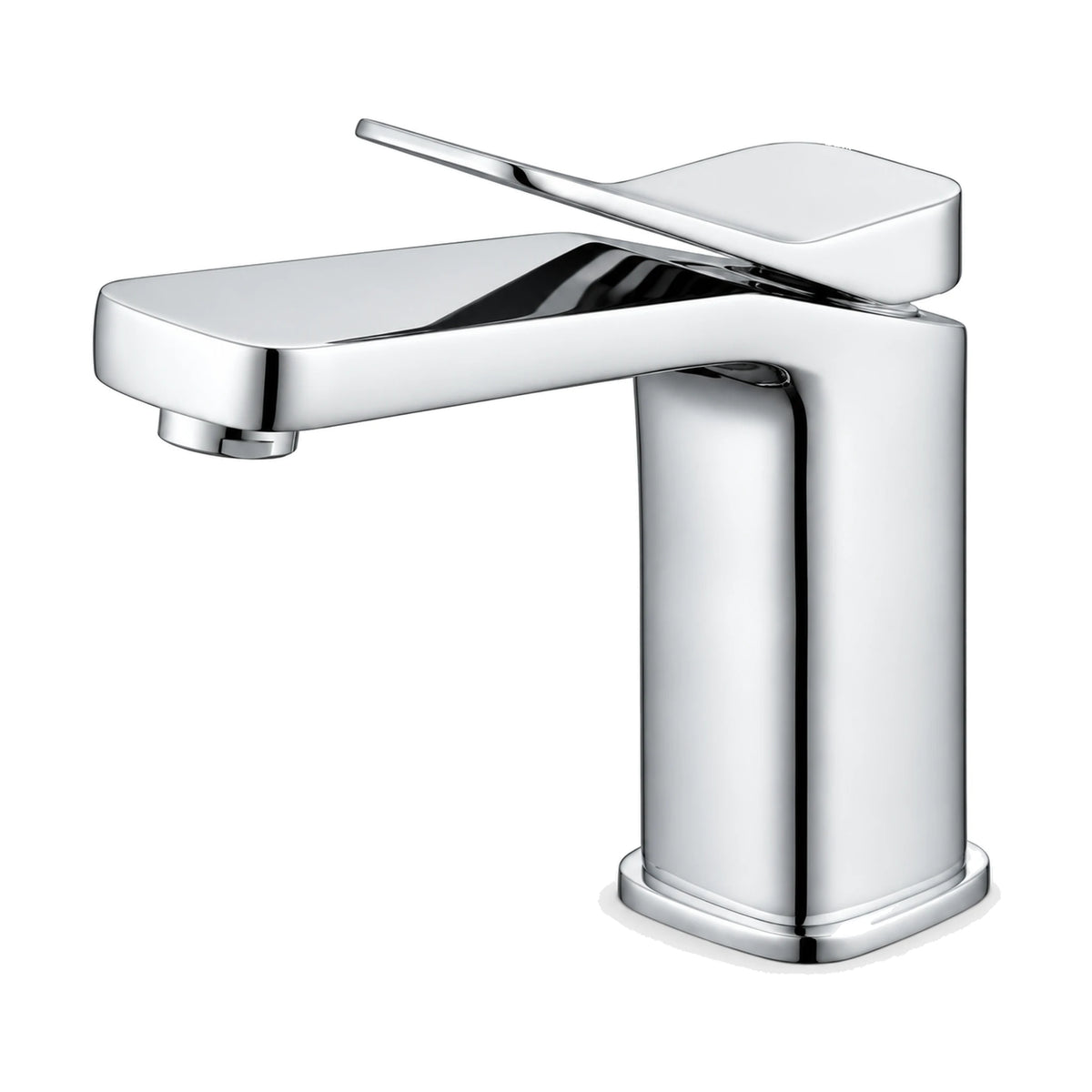 Matte black tall square slab body bathroom faucet with rounded corners, flat spout and wedge plate lever — SANIKB DL-01 072-CP
