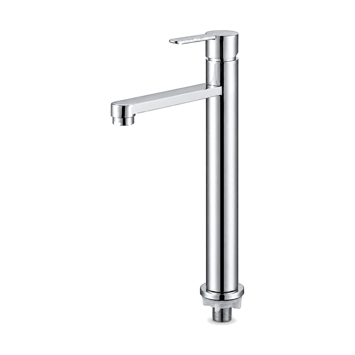 Matte black tall slim column cold water faucet with flat spout, downturned tip and pin lever — SANIKB DL-02 316-CP