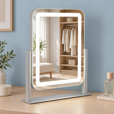 Slim Frame Rounded LED Makeup Mirror — full product view; KS-HZ07