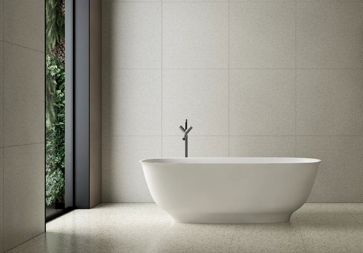 Soft Taper Oval Solid Surface Bathtub - XA-8823; complete factory model view